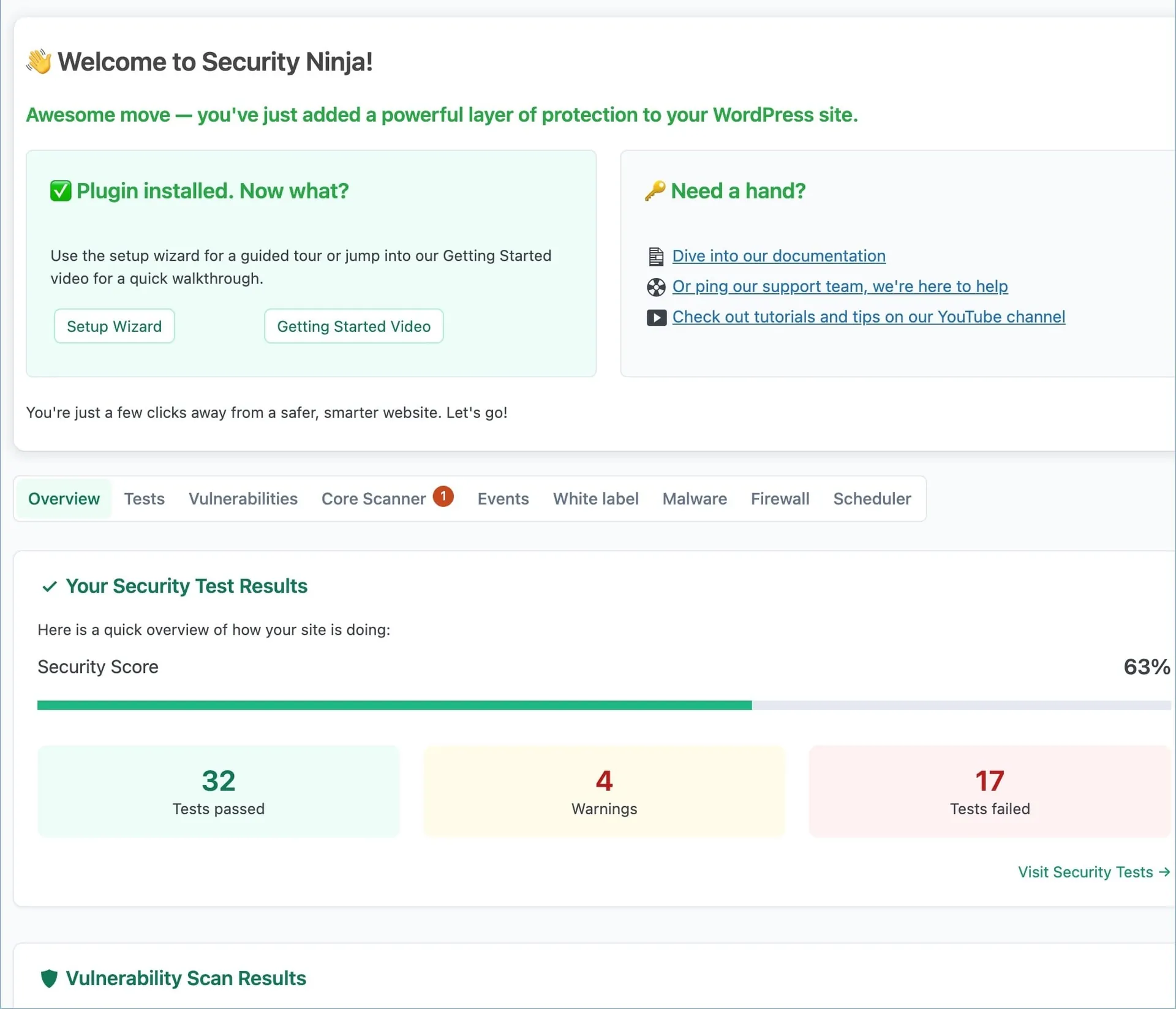 WP Security Ninja screenshot 2